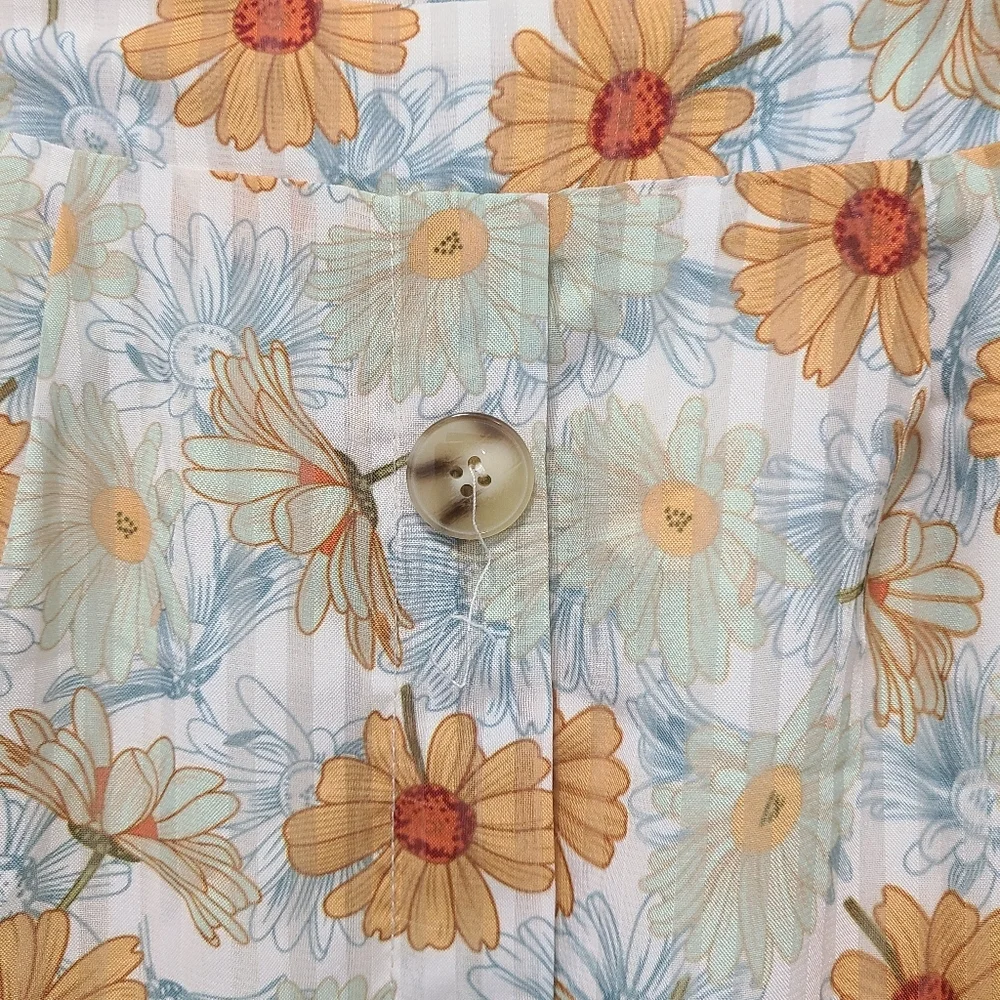 Hayden A-Line Midi Floral Skirt Casual‎ Resort Wear Sz M Lined